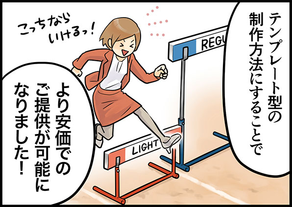 テンプレート型の制作方法にすることで、より安価でのご提供が可能になりました！